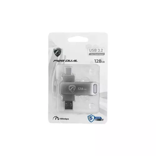 PC POWER P128 DUAL 128GB USB 3.2 Gen1 Type-C FLASH DRIVE - 1