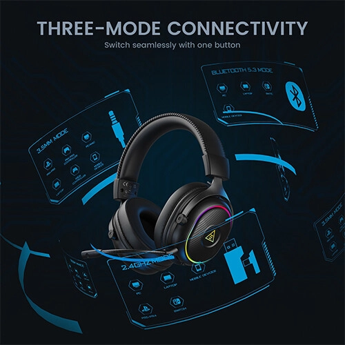 EKSA Mako BT 2.4 GHz Tri-Mode Gaming Headset - 1