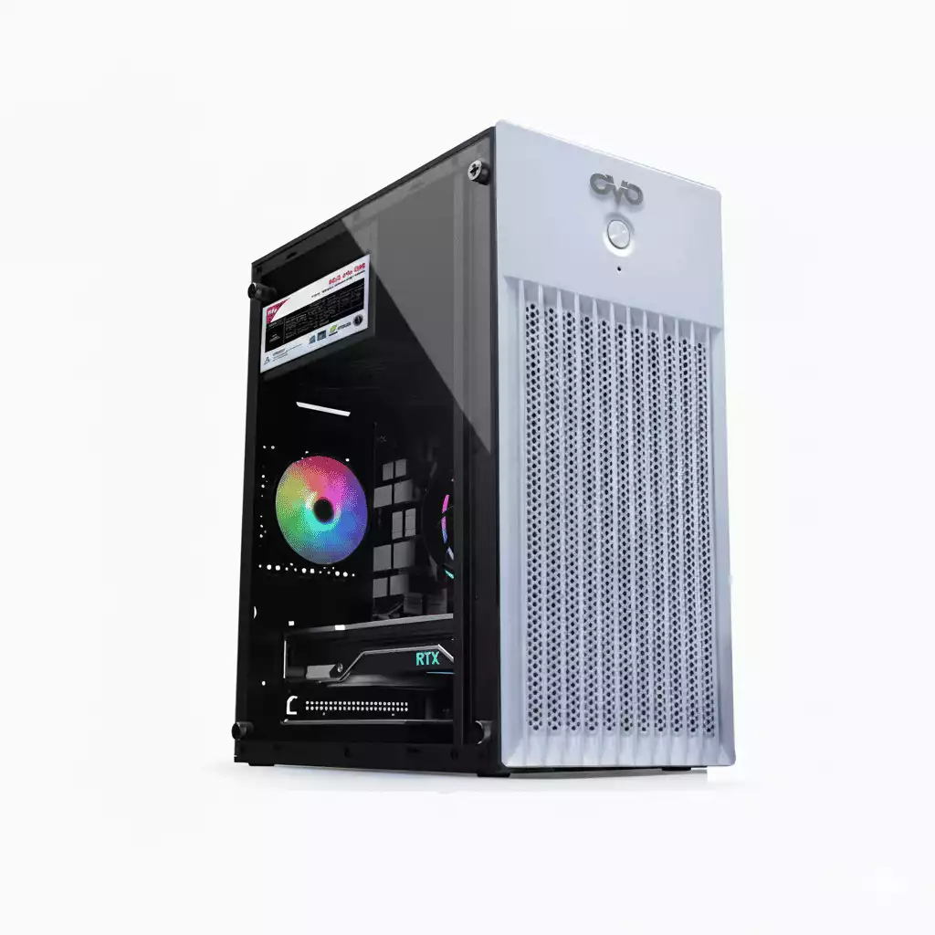 OVO J618-W-ACRYLIC RGB Micro Mesh Mini Tower Gaming Case (White)