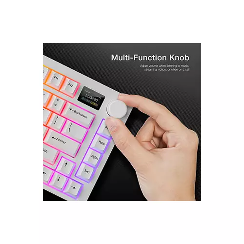 Tecware Spectre 75 Gasket Mounted Mechanical Keyboard with LCD Display (White) - 2