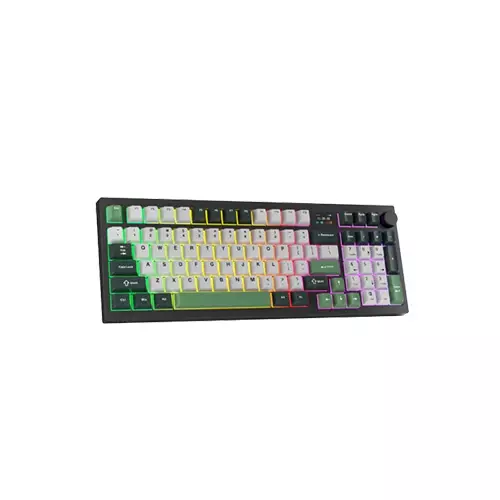 Tecware Spectre 96 Gasket Mounted Mechanical Keyboard with LCD Display (Frosty Forest)-1