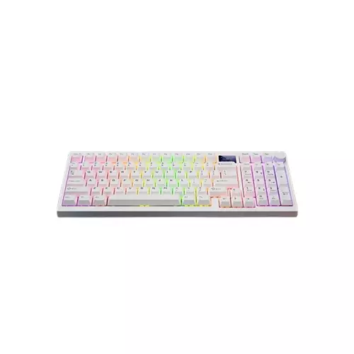 Tecware Spectre 96 Gasket Mounted Mechanical Keyboard with LCD Display (White)-1
