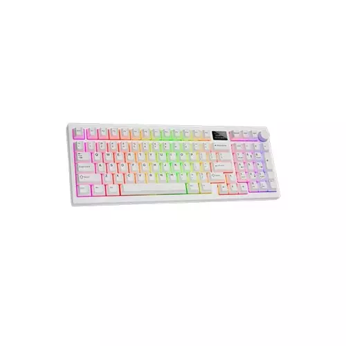 Tecware Spectre 96 Gasket Mounted Mechanical Keyboard with LCD Display (White) - 1