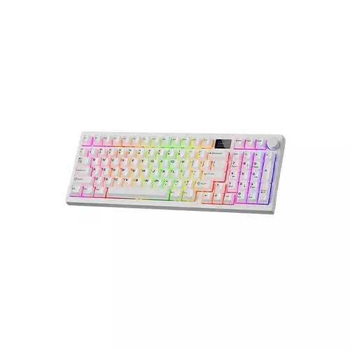 Tecware Spectre 96 Gasket Mounted Mechanical Keyboard with LCD Display (White) - 2
