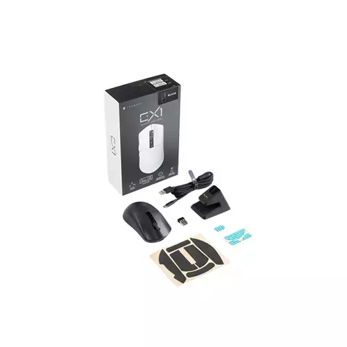 Tecware EX1 Tri-Mode Wireless Lightweight Gaming Black Mouse with RGB Charging Dock-4