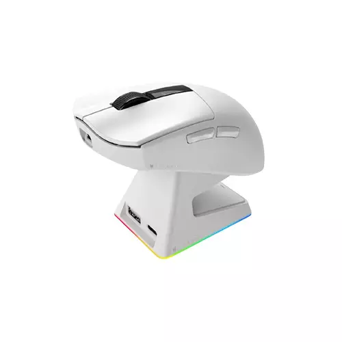 Tecware EX1 Tri-Mode Wireless Lightweight Gaming White Mouse with RGB Charging Dock-2
