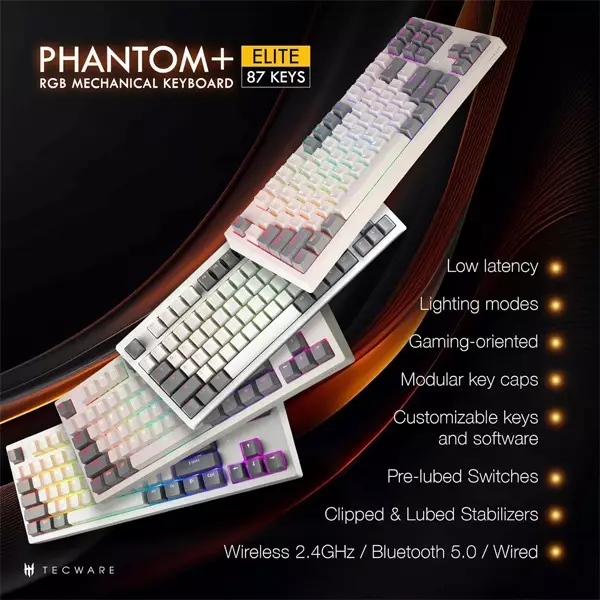 TECWARE ELITE Phantom+ 87-Key Wireless Mechanical Keyboard-1