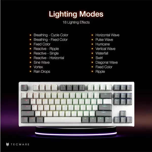 TECWARE ELITE Phantom+ 87-Key Wireless Mechanical Keyboard - 2