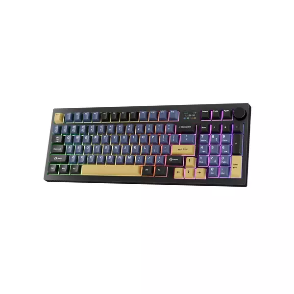 Tecware Tri-Tone PBT Keycaps 96 Keys Mechanical Keyboard - Ocean Gold-2