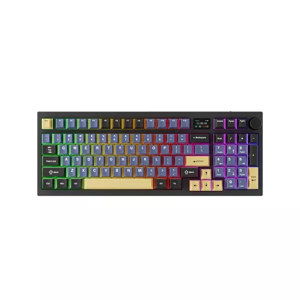 Tecware Tri-Tone PBT Keycaps 96 Keys Mechanical Keyboard - Ocean Gold