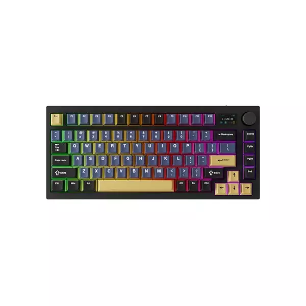 Tecware Tri-Tone PBT Keycaps 81 Keys Mechanical Keyboard - Ocean Gold