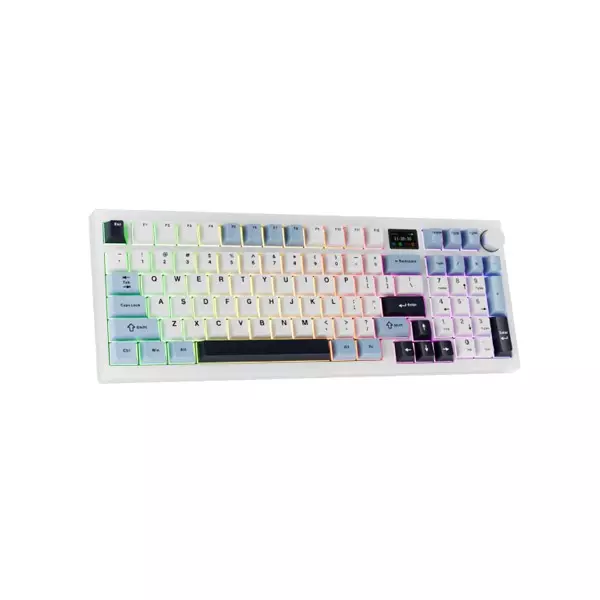 Tecware Tri-Tone PBT Keycaps 96 Keys Mechanical Keyboard - White Sapphire-2