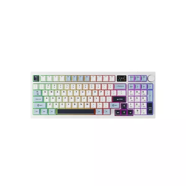 Tecware Tri-Tone PBT Keycaps 96 Keys Mechanical Keyboard - White Sapphire