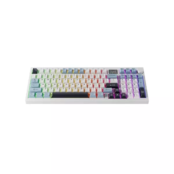 Tecware Tri-Tone PBT Keycaps 96 Keys Mechanical Keyboard - White Sapphire - 1