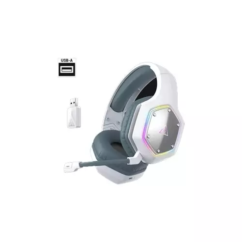 EKSA E1000 WT Noise Cancelling 7.1 True Wireless Surround Sound Gaming Headset (White)