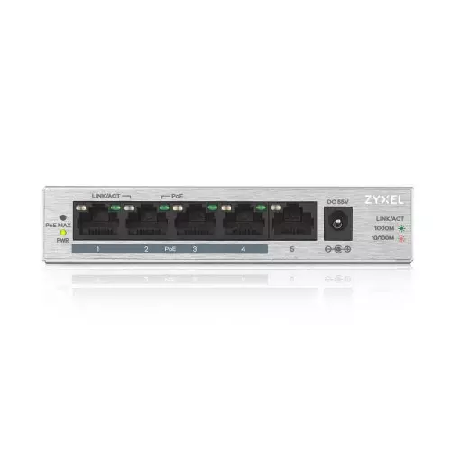 ZYXEL GS1005HP 5-PORT GBE UNMANAGED POE SWITCH-1