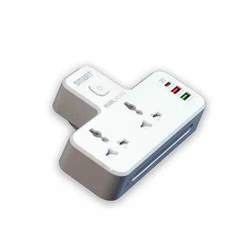 SMART SEE-MP23L 2-Outlet Portable Extension Power Strip with USB Fast Charging & Night Lamp - 2