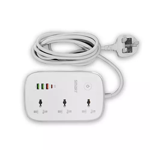 SMART SEE-PE34L 3 Sockets Wi-Fi Smart Power Strip with USB-C and Fast Charging