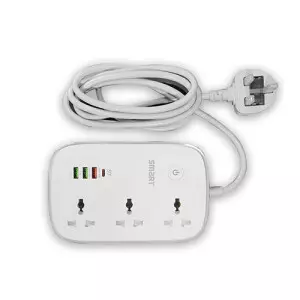 SMART SEE-PE34L 3 Sockets Wi-Fi Smart Power Strip with USB-C and Fast Charging