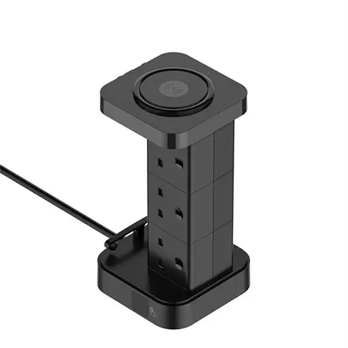 SMART SEE-PT64W 6-Outlet USB Tower Extension Power Strip with 15W Wireless Charger-gallery-2