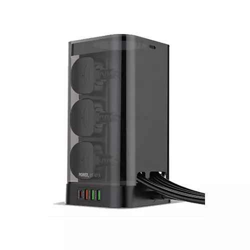 SMART SEE-PT64W 6-Outlet USB Tower Extension Power Strip with 15W Wireless Charger - 3