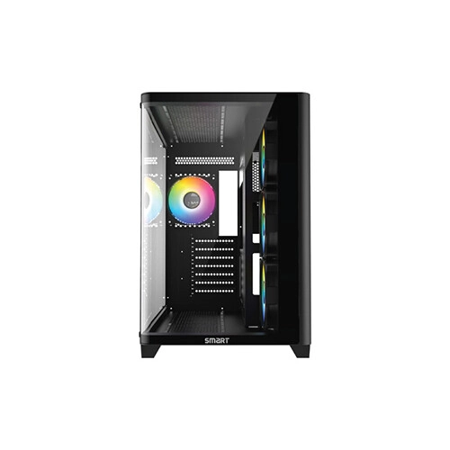 SMART A400B Curved Tempered Glass 4 Pre- Installed ARGB Fans Mid Tower ATX Gaming Case - 1