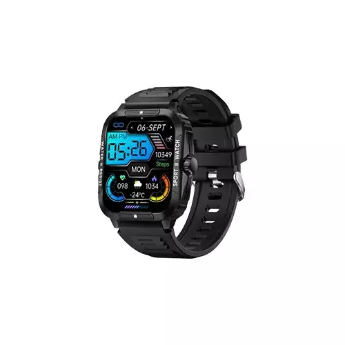 COLMI P76 Bluetooth Calling 1.96-inch Display Waterproof Smart Watch (Black)