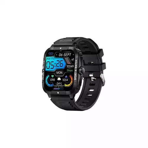 COLMI P76 Bluetooth Calling 1.96-inch Display Waterproof Smart Watch (Black)