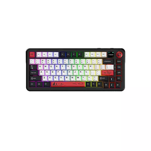 Ajazz AK820 MAX Plus Tri-Mode Avocado Switch Mechanical Keyboard with Display - Black Shark Red ( Avocado/Mute Switch)