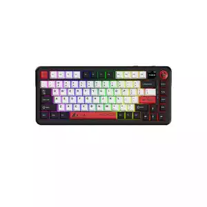 Ajazz AK820 MAX Plus Tri-Mode Mute Switch Mechanical Keyboard with Display (Black Shark Red)