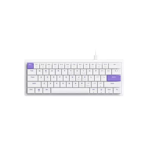 AJAZZ NKL61 Wired Low Profile Mechanical Keyboard - White Purple (Red Switch)