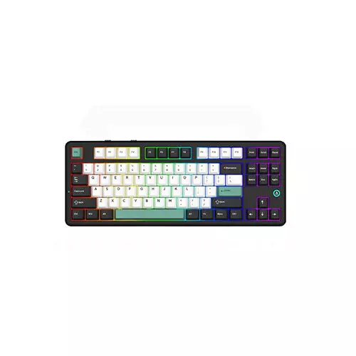AJAZZ AK870 V2 Tri-Mode Mechanical Keyboard - Black White Cyan (Daydream Switch)