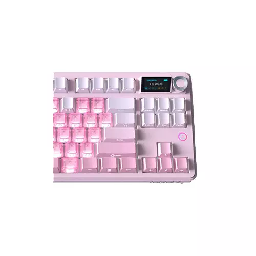 AJAZZ MK87 Tri-mode Litchi Switch Mechanical Keyboard (Gradient Pink)-gallery-1