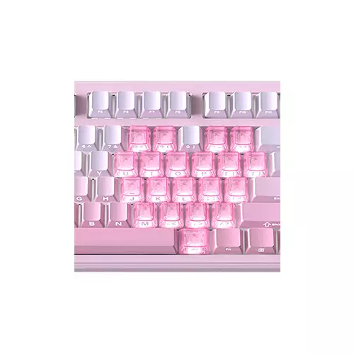AJAZZ MK87 Tri-mode Litchi Switch Mechanical Keyboard (Gradient Pink)-gallery-2