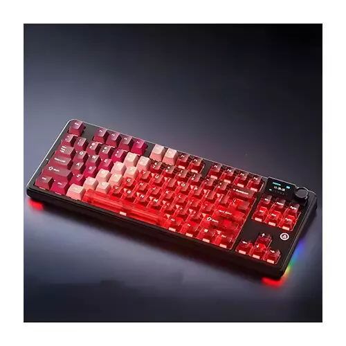 AJAZZ MK87 Tri-mode Pitaya Switch Mechanical Keyboard (Transparent Red)-gallery-2