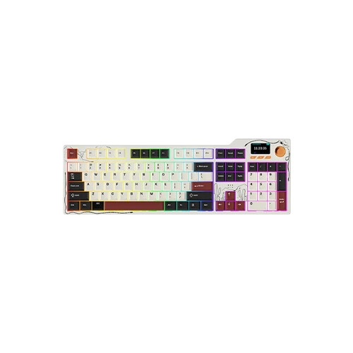 AJAZZ AK35I V4 Tri-Mode RGB Mechanical Keyboard (Black Beige Red)