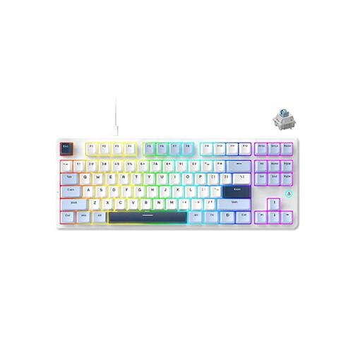 AJAZZ AK870 V2 Wired Mechanical Keyboard (Blue White)
