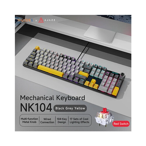 AJAZZ NK104 RGB Hot-Swappable Mechanical Keyboard - Stray Night Gray (AS Blue Switch) - 1