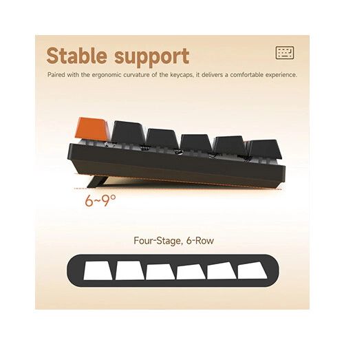 AJAZZ NK104 RGB Hot-Swappable Mechanical Keyboard - Stray Night Gray (AS Blue Switch) - 3