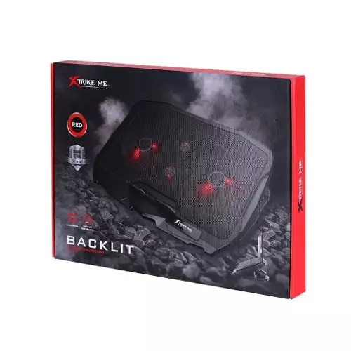 Xtrike Me FN-802 Red Backlit 2-port Laptop Cooler-gallery-1