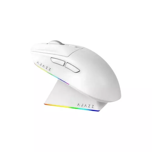 Ajazz AJ139 V2 MC 12000DPI wireless White Gaming Mouse with Charging Dock