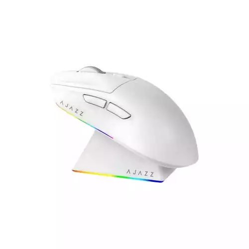 Ajazz AJ139 V2 MC 12000DPI wireless White Gaming Mouse with Charging Dock