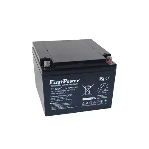 FirstPower 12V 26Ah Rechargeable Battery - 1