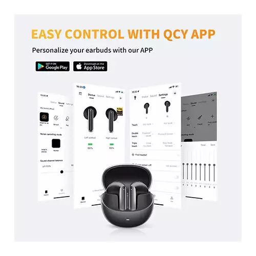 QCY AilyBuds Pro HT10 ANC Earbuds (Black)-gallery-2