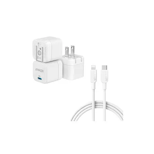 Anker PowerPort III 20W USB-C Cube PD Charging Adapter with Lightning Cable