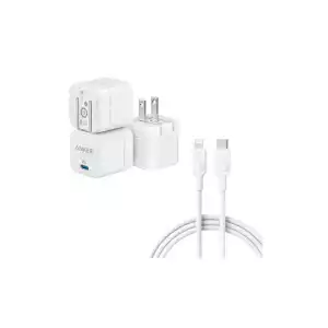 Anker PowerPort III 20W USB-C Cube PD Charging Adapter with Lightning Cable