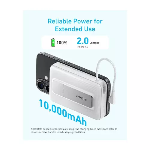 Anker Zolo A1685 10000mAh 30W Magnetic Power Bank with Type-C Cable (Black)-gallery-1