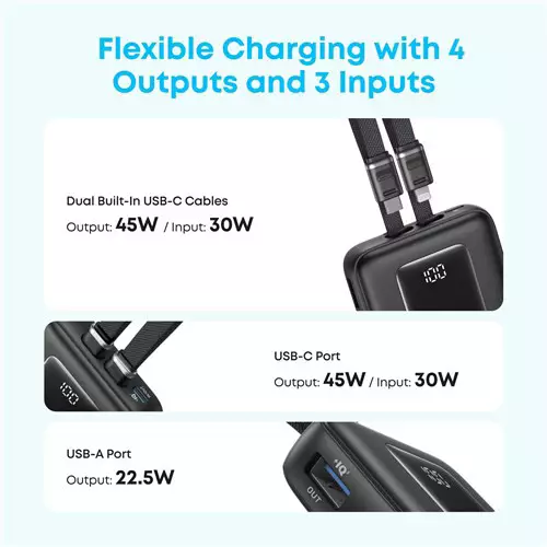 Anker Zolo 20000mAh 45W Power Bank With Built-in Dual Type-C Cable-gallery-1