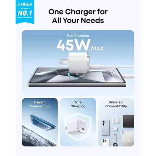 Anker A2692 Nano 45W GaN USB Type-C Charger Adapter (Black)-gallery-1