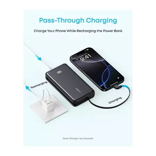 Anker Zolo 20000mAh 22.5W Fast Charging Power Bank with Built-in Type-C Cable-gallery-2